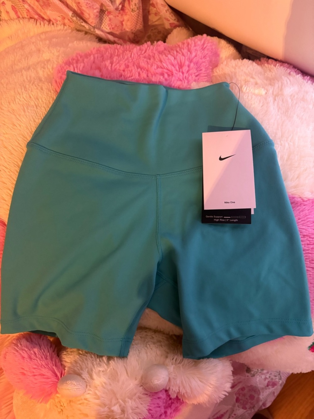 Nike Teal High-Waist Bike Shorts